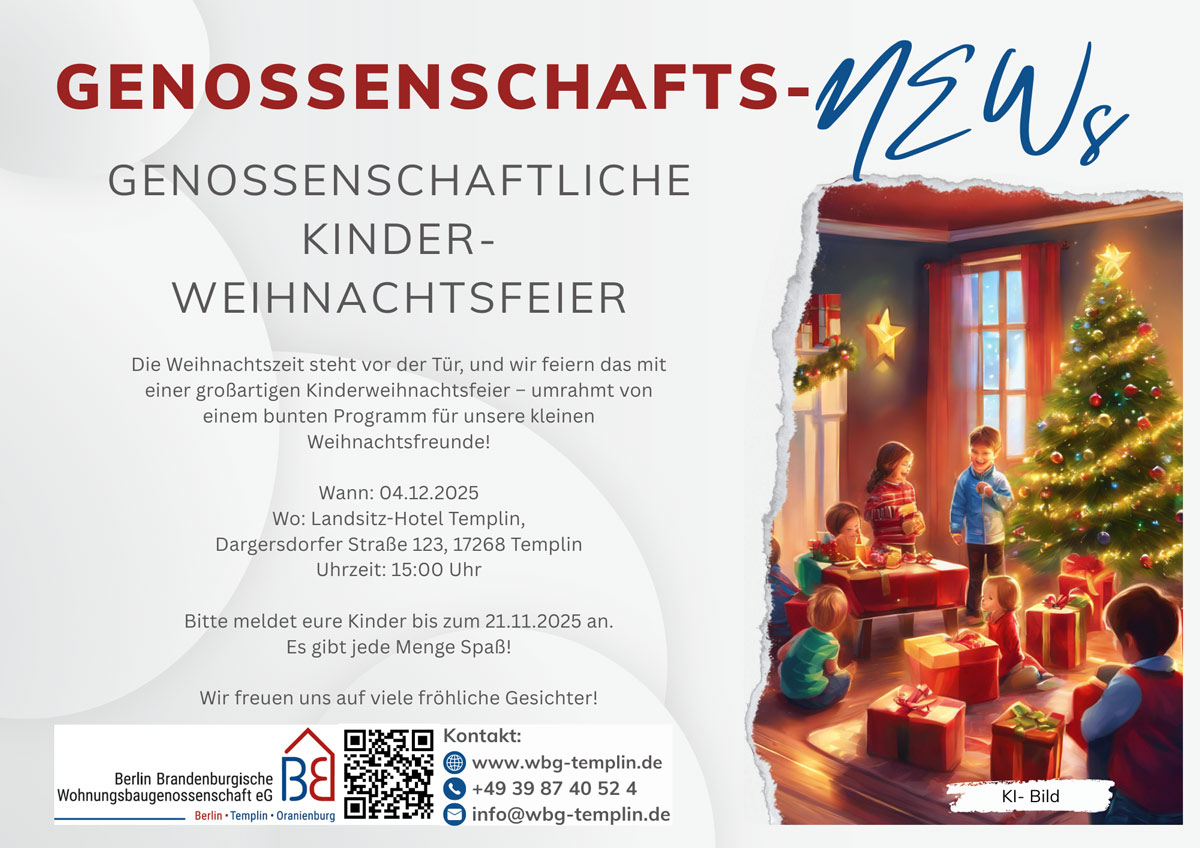 GENOSSENSCHAFTLICHE KINDERWEIHNACHTSFEIER