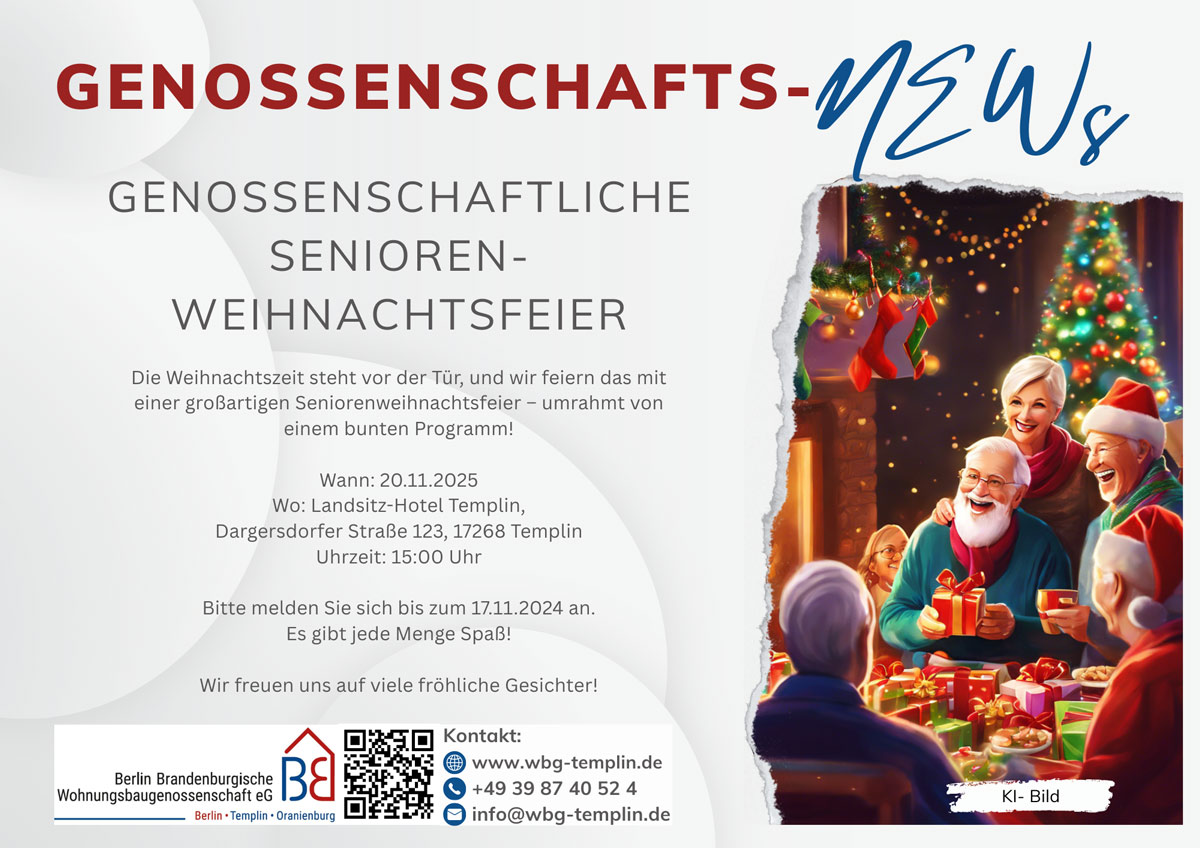 GENOSSENSCHAFTLICHE SENIORENWEIHNACHTSFEIER